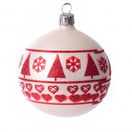BOMBKA SZKLANA DEKOROWANA 10cm/4szt wzór BOMBKA SZKLANA DEKOROWANA 10cm/4szt wzór